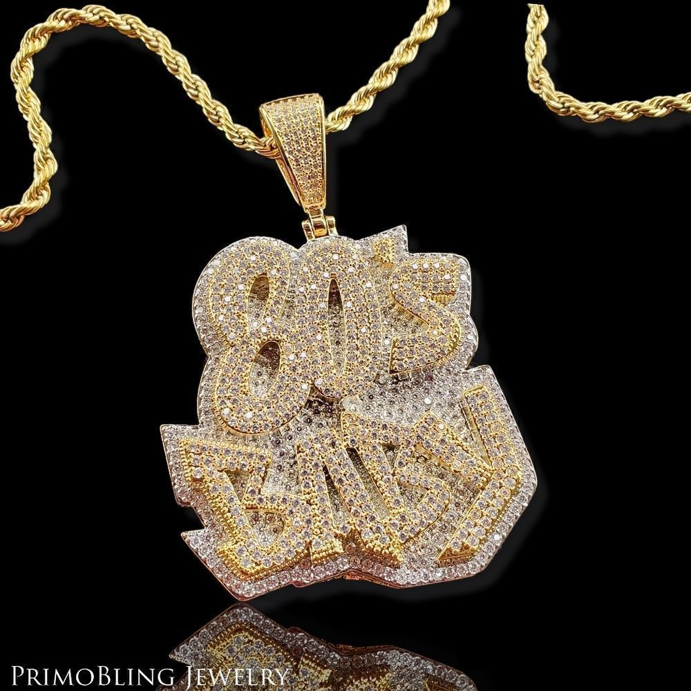 Gold Iced Out 80's Baby Necklace